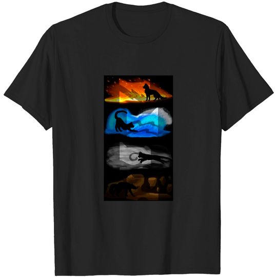 Discover Warrior Cats: Four Elements, Four Clans - Warrior Cats - T-Shirt