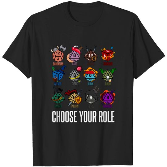 Discover D&D Character Class Hit Dice - Dungeons And Dragons - T-Shirt