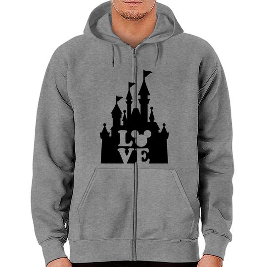 Disney Trip Love Zip Hoodies, Mickey Ears Disney Castle Zip Hoodies
