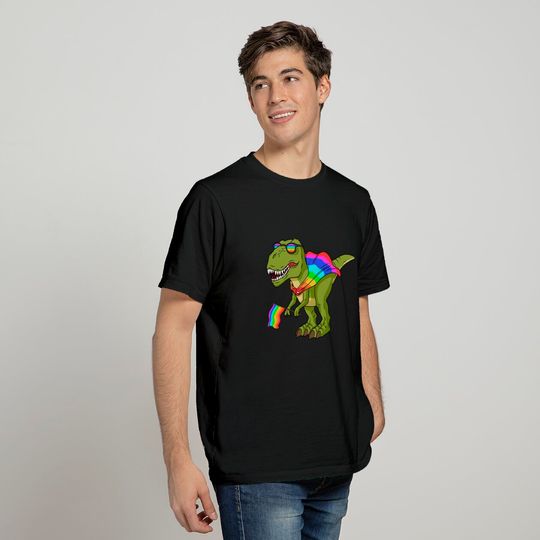 LGBT Women Gay Pride Gifts Men Bi LGBTQ T Rex Dinosaur - Gay Pride - T-Shirt