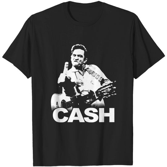 Discover Johnny Cash Finger Guitar Pose Tee T-Shirt