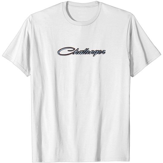 Discover Dodge Challenger script Logo on breast - Dodge Challenger - T-Shirt