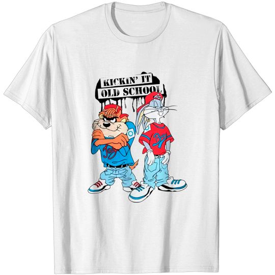 Taz & Bugs Bunny Kickin' It Old School T-Shirt, Funny Taz Shirt Fan Gifts, Tasmanian Devil Shirt, Cartoon Vintage Shirt, Taz Vintage Shirt