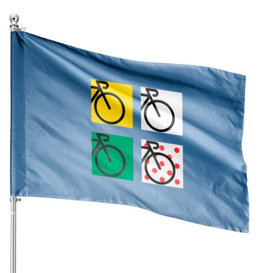 Tour Bike Race in France House Flags