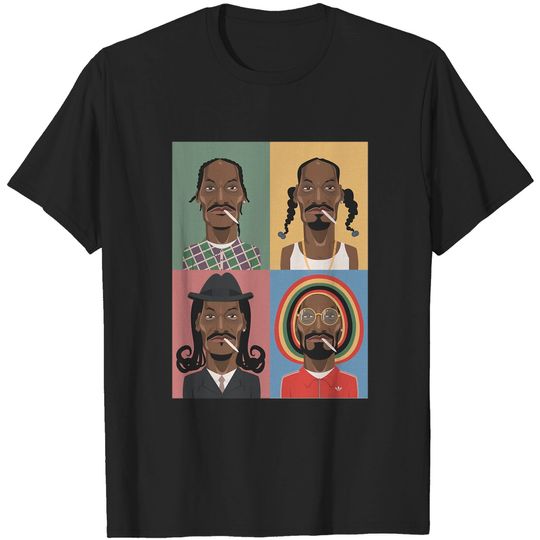 Snoop Dogg Different Styles in Multicolor Art T-Shirt
