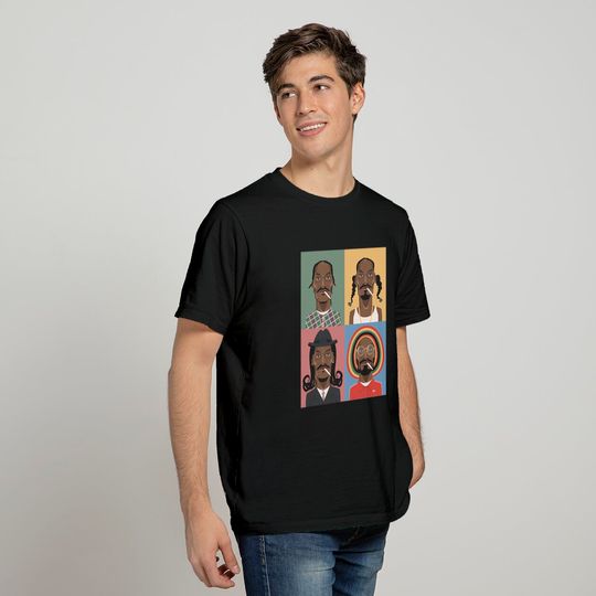 Snoop Dogg Different Styles in Multicolor Art T-Shirt
