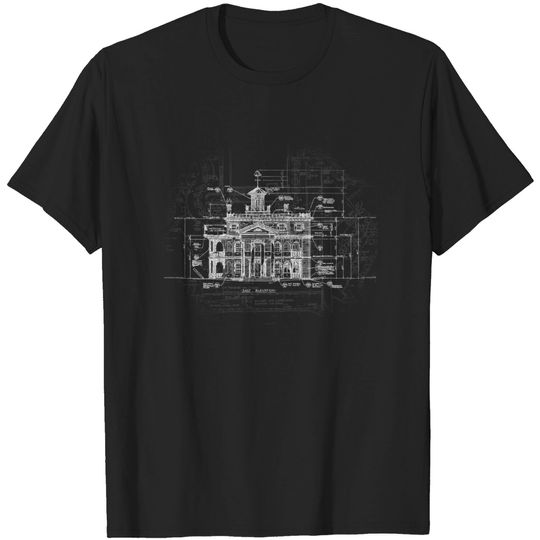 Discover Haunted Mansion Blueprint - Hitchhiking Ghosts - T-Shirt