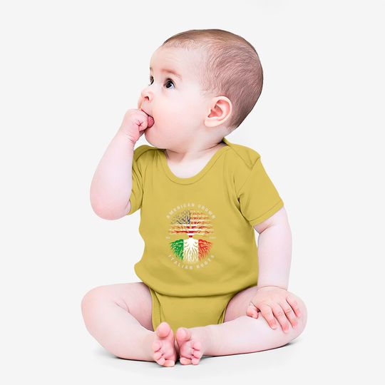 American Grown Italian Roots Italy Flag - American Grown - Onesies