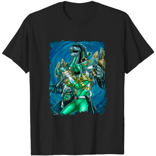 Green Power Ranger and Dragonzord - Power Rangers - T-Shirt