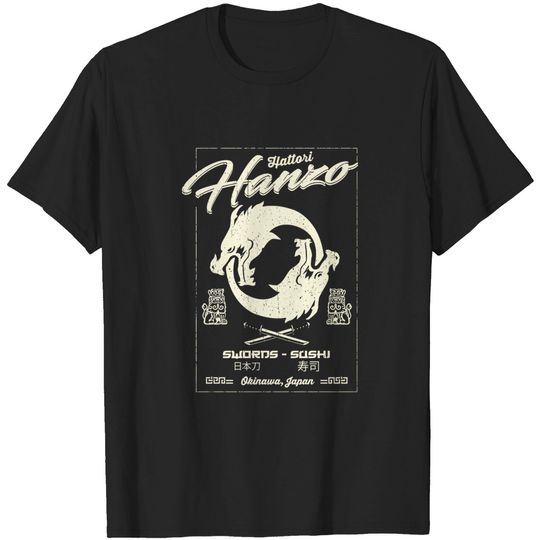 Hattori Hanzo Eating Dragon Logo - Hattori Hanzo Swords And Sushi Lovers - T-Shirt