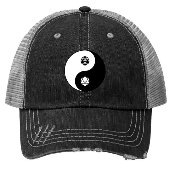 Yin Yang d20 dice Dungeons and Dragons - Dungeons And Dragons Baseball Cap