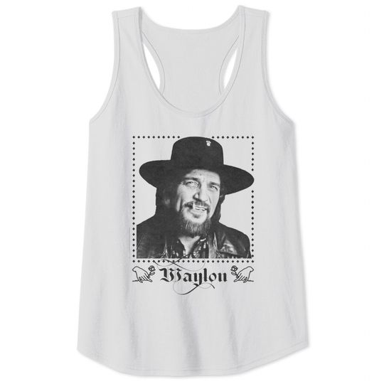 Waylon Jennings //// Retro Style Fan Design - Waylon Jennings - Tank Tops