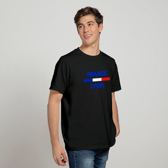 France Lyon with France Flag T-Shirt T-shirt