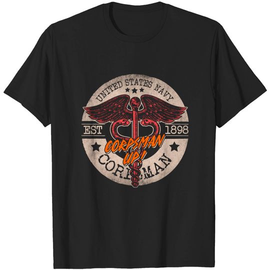 Corpsman Up Devil US Navy Corpsman Army Veteran T-shirt