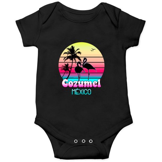 Cozumel Mexico Vintage Sunset Vacations Onesie Onesies