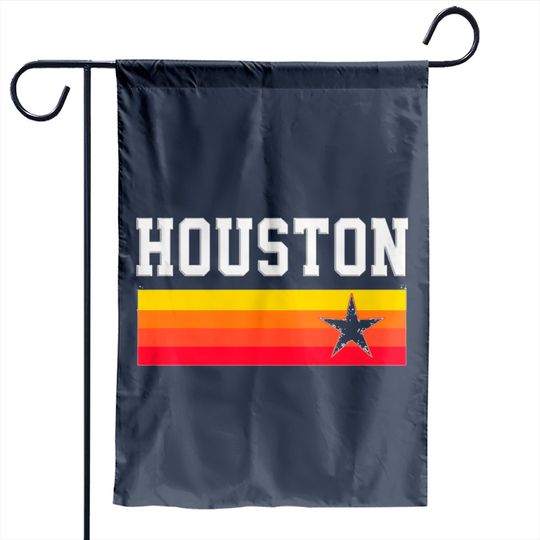 Houston Baseball Throwback Astro Vintage Stripes Garden Flags