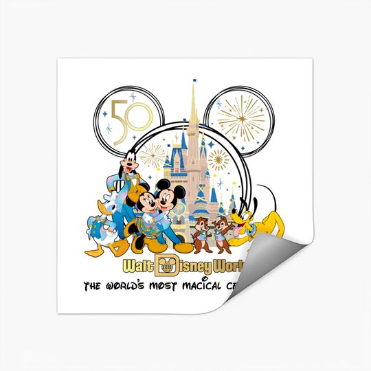 Discover 50th Anniversary Walt Disney World Stickers