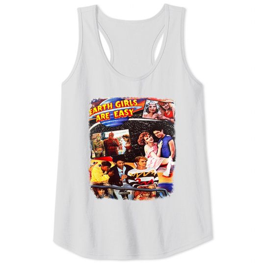 Earth Girls Are Easy - White Tank Tops. 80s Movie - Geena Davis, Jeff Goldblum, Jim Carrey, Damon Wayans, Julie Brown.