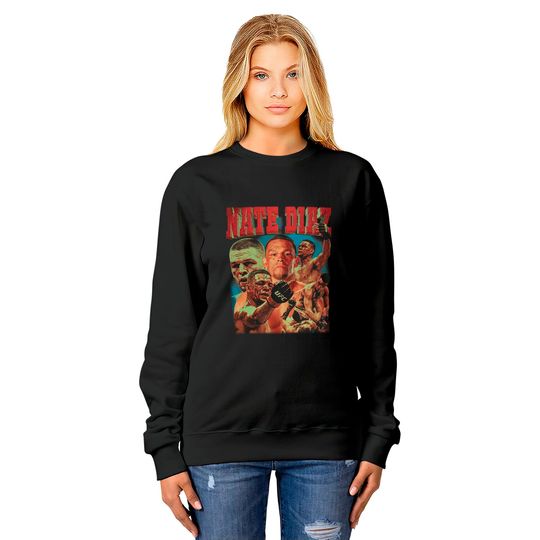 Nate Diaz Sweatshirts fighter Tim T Shirt, jiu jitsu 90s retro shirt Champions fans- Vintage Graphic Sweatshirts
