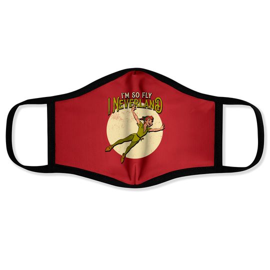 Retro Peter Pan I'm So Fly I Neverland Face Mask, Disney Tinker Bell Face Masks