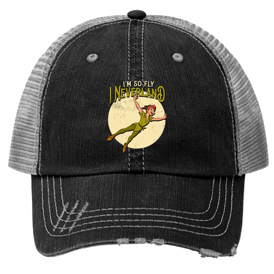 Retro Peter Pan I'm So Fly I Neverland Trucker Hat, Disney Tinker Bell Trucker Hats