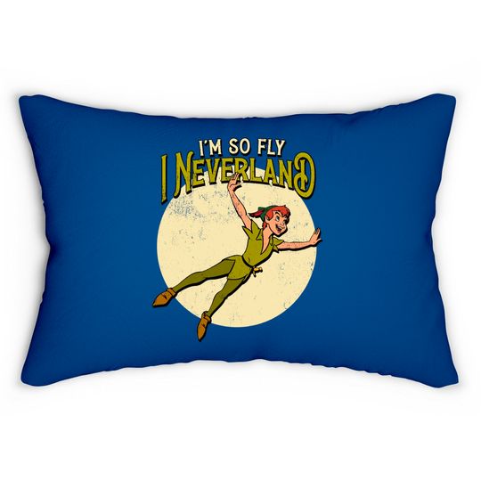 Retro Peter Pan I'm So Fly I Neverland Lumbar Pillow, Disney Tinker Bell Lumbar Pillows