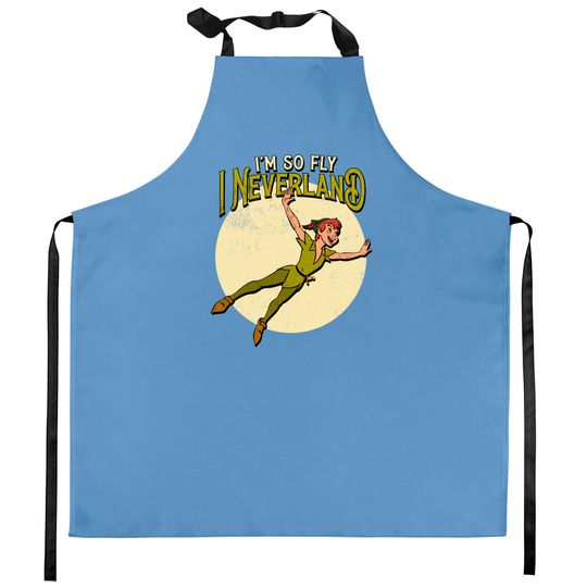 Retro Peter Pan I'm So Fly I Neverland Kitchen Apron, Disney Tinker Bell Kitchen Aprons