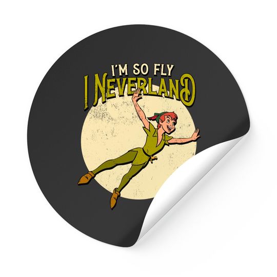 Retro Peter Pan I'm So Fly I Neverland Sticker, Disney Tinker Bell Stickers