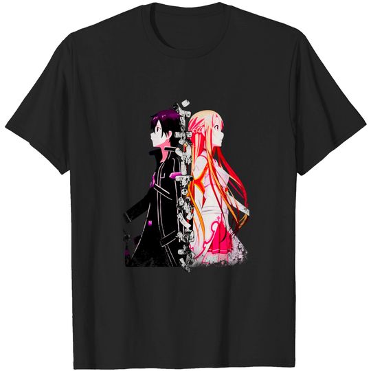 Discover Sword Art Online Kirito and Asuna Anime Tshirt