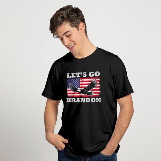 Let's Go Brandon Vintage USA Flag Eagle - Lets Go Brandon - T-Shirt