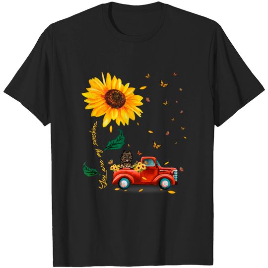 Discover Sunflower Cairn Terrier head Funny Dog T-shirt