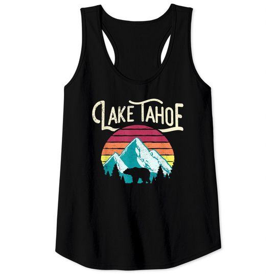 Vintage Lake Tahoe Mountain Retro Tank Tops
