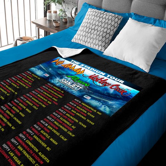 The Stadium Tour Motley Crue Def Leppard Poison Joan Jett & the Blackhearts Zip Baby Blankets The Stadium Tour 2022