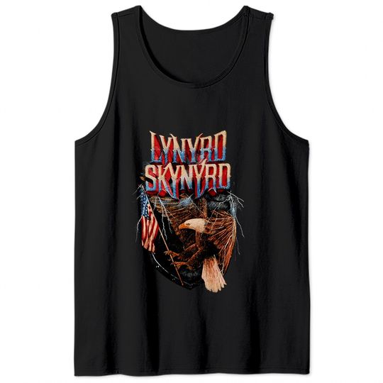 Lynyrd Skynyrd Men's Bird with Flag Tank Tops Black