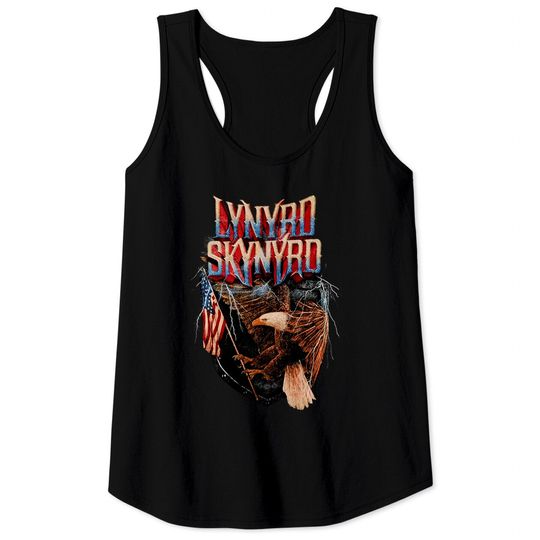 Lynyrd Skynyrd Men's Bird with Flag Tank Tops Black