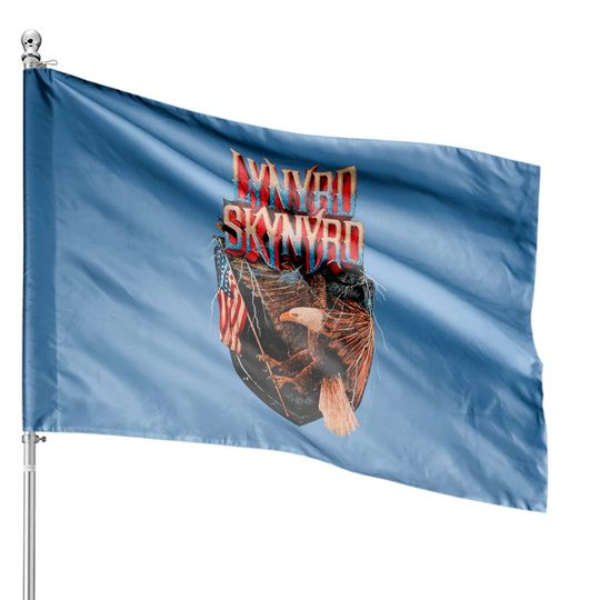 Lynyrd Skynyrd Men's Bird with Flag House Flags Black