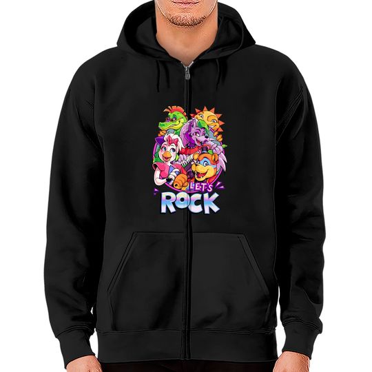 Let's ROCK Security Breach - Fnaf - Zip Hoodies
