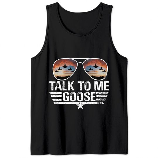 Talk to Me Goose Tank Top Summer Glasses Beach