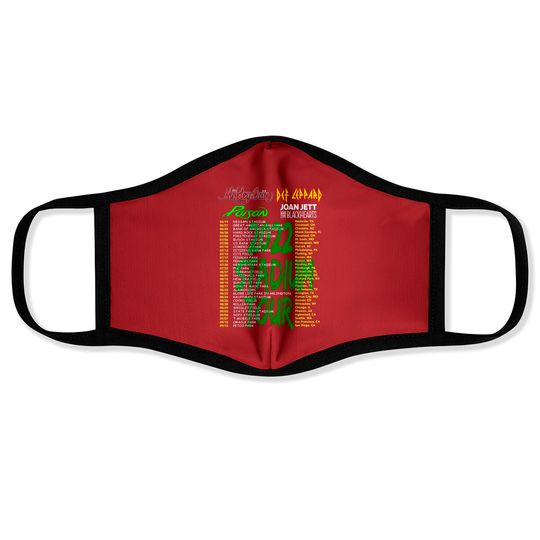 2022 Stadium Tour Tank Tops, Motley Crue Def Leppard Poison Joan Jett & the Blackhearts Face Masks