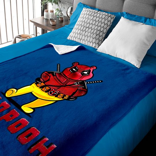 Disney Marvel DeadPooh Funny Deadpool Winnie The Pooh Unisex Baby Blankets