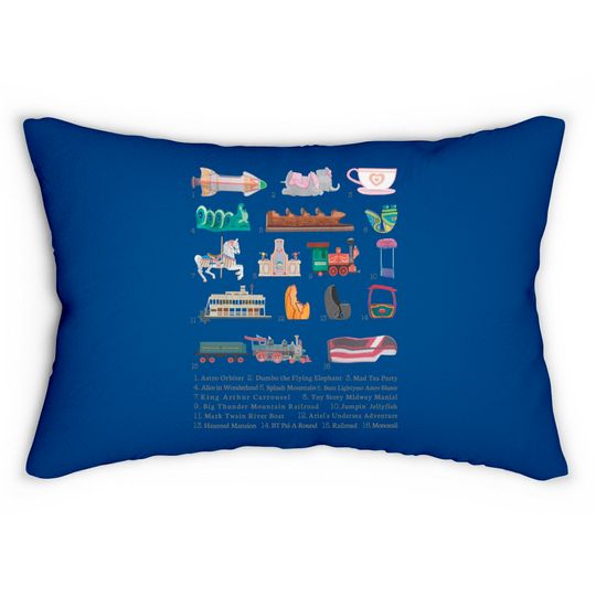 Disneyland Attraction Vehicles Lumbar Pillows
