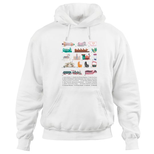 Disneyland Attraction Vehicles Hoodies
