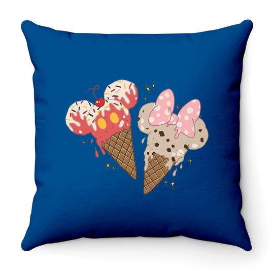Disney Ice Cream Throw Pillows, Disney Snacks Throw Pillow
