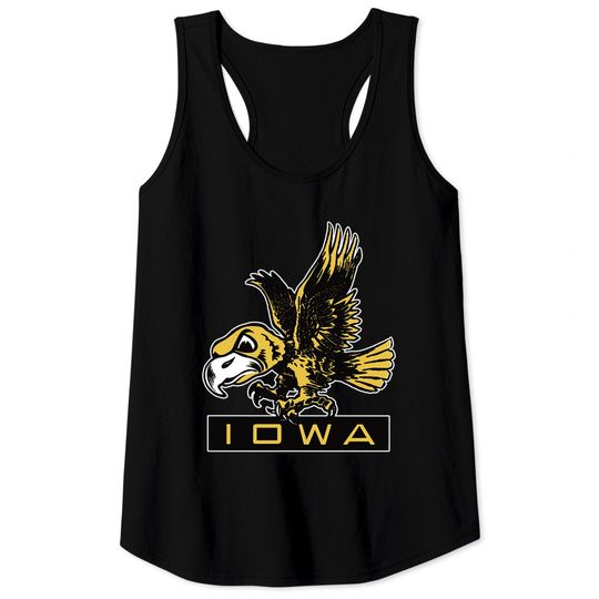 Vintage Hawkeye Mascot Herky - Iowa - Tank Tops