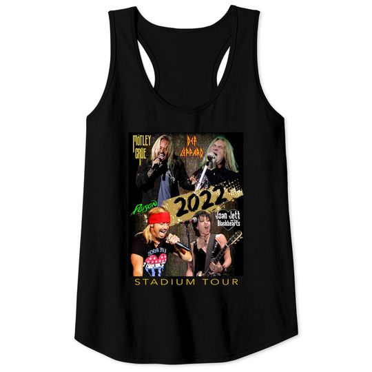 The Stadium Tour Motley Crue Def Leppard Poison Joan Jett & The Blackhearts Tank Tops