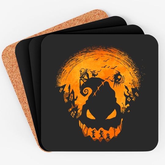 Halloween Nightmare Before Christmas, Disney Halloween Coasters, Nightmare Before Christmas Coasters, halloween Coasters, Christmas Coasters,skull Coasters