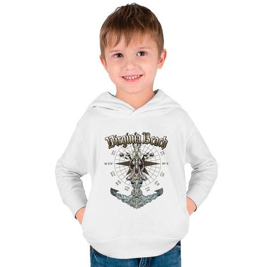 Virginia Beach Anchor Nautical Sailing Boat Summer Kids Pullover Hoodies