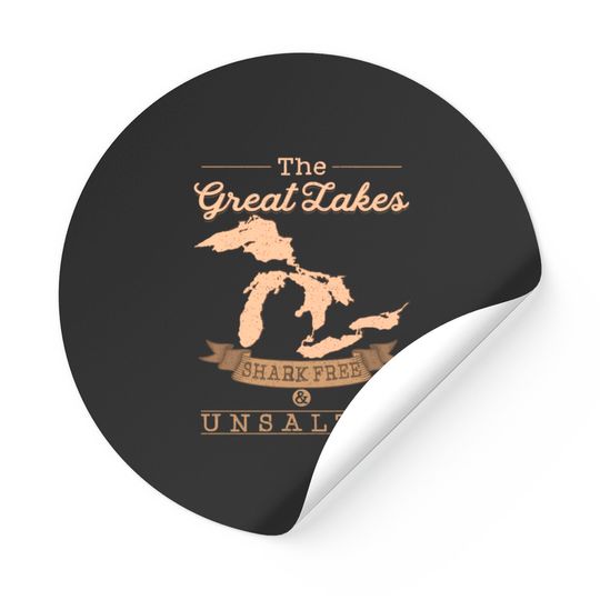 The Great Lakes Shark fr€€ Unsalted Michigan Gift Stickers