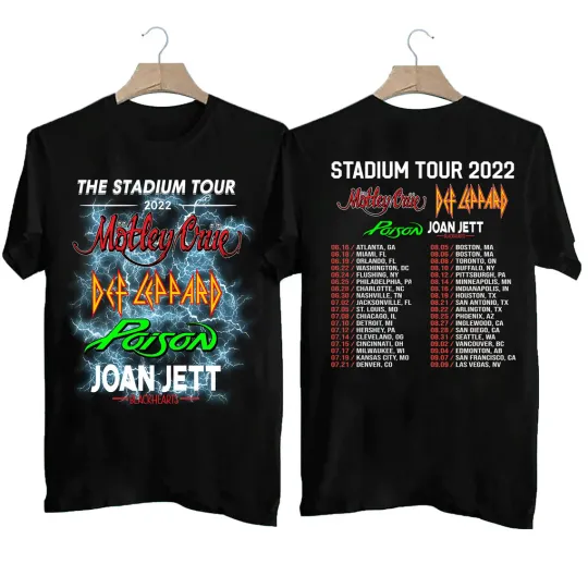 The Stadium Tour Motley Crue Def Leppard Poison Joan Jett & the Blackhearts Shirt, The Stadium Tour 2022