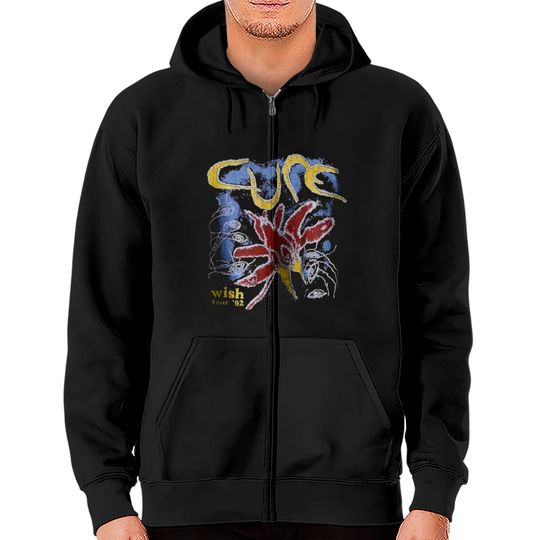 HOT!! Vintage 1992 The Cure Wish Tour Zip Hoodies